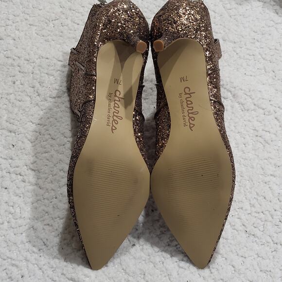 NEW Charles David AUDEN BOOTIE Glitter Stiletto boots bootie size 7 - Picture 5 of 6